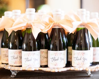 Mini Champagne Labels Wedding Shower Gift Favor Thank You