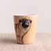 Ceramic mug, cups, pottery, with dog, handmade, modern ceramic, beige, stoneware, coffee mug, teacup, pug mug, tasses