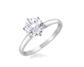 White Gold Solitaire Engagement Ring