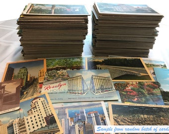 Antique and vintage postcards - random lot of 25 - from the United States (1920s through '80s) Genuine Originals, various states & U.K.