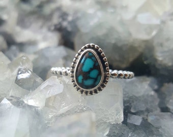 Turquoise Silver Ring, Turquoise Ring, Natural Turquoise Ring, 92.5% Sterling Silver ring, Mother's Day Ring, Boho Ring, Boho Jewelry