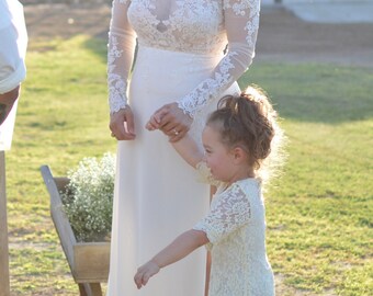 Boho lace wedding dress