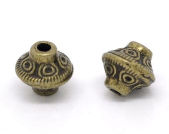 100 Bronze Tone Bicone Spacer Beads 6x6mm