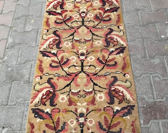 2”0x8”3 ft/60x252 cm, Hallway rug runner, vintage Oushak rug runner, entry rug runner,Persian rug runner, vintage Oushak rug, moraccon rug