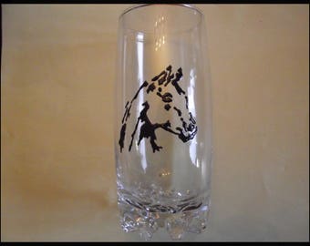 Painted glass - horse head
