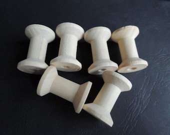10 pcs 29x21mm(1 1/6"x 4/5") Wood spools (W915)
