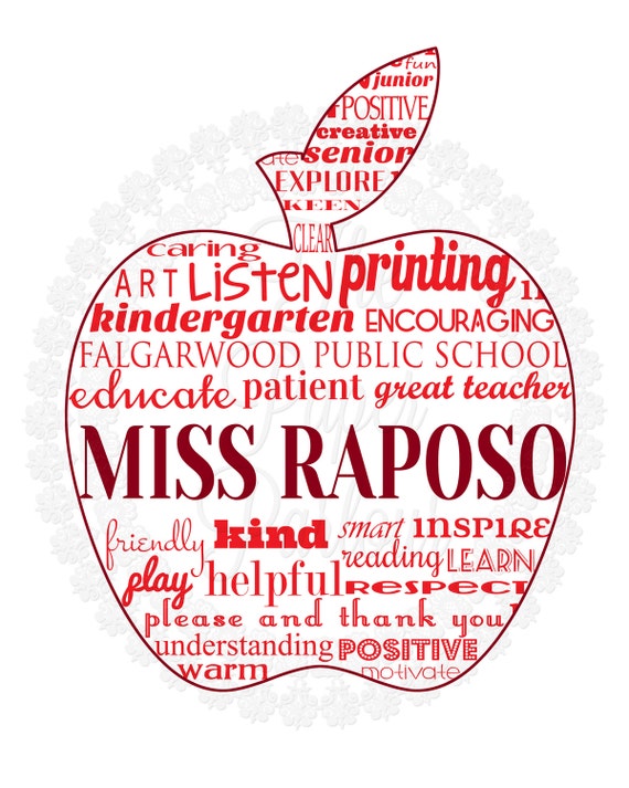 Items similar to Apple for the Teacher Art Print on Etsy