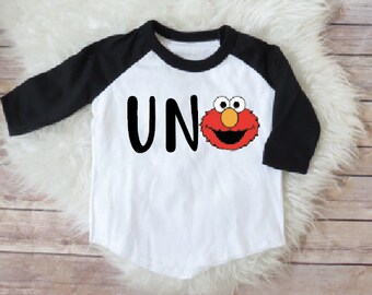 Elmo birthday shirt, uno birthday shirt, spanish elmo, 1st birthday spanish, baby boy birthday, elmo birthday party, elmo theme shirts