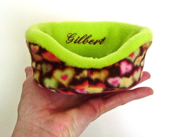 Personalized hamster bed | sugar glider | degu | gerbil | mouse | toy pet bed | mini cuddle cup | cozy MADE TO ORDER