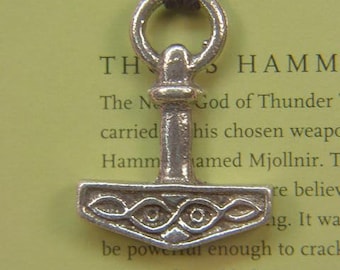 Thor's Hammer Necklace Pewter Pendant Viking Mjollnir Norse Odin 6331