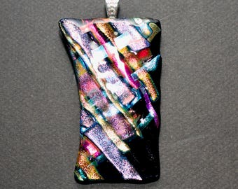 Large Dichroic Glass Pendant - Free Shipping!