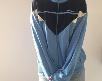 ADIDAS cardigan sports jacket windbreaker Tracksuit 00s 90s Track Jacket Vintage Streetwear Streetstyle Sportswear Large XL blue