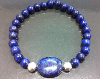 Lapis Lazuli and 925 silver bracelet