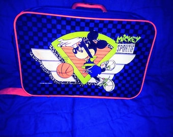 sustainable fashion Vintage Mickey Mouse child's overnight suitcase