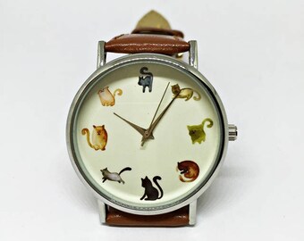 Cat Lover Gift, Cat Watch, Gift for Cat Lover, Cat Jewellery, Cute Cats, Pet Lover Gift, Gift for Her, Girlfriend Gift, Womens, Wife Gift