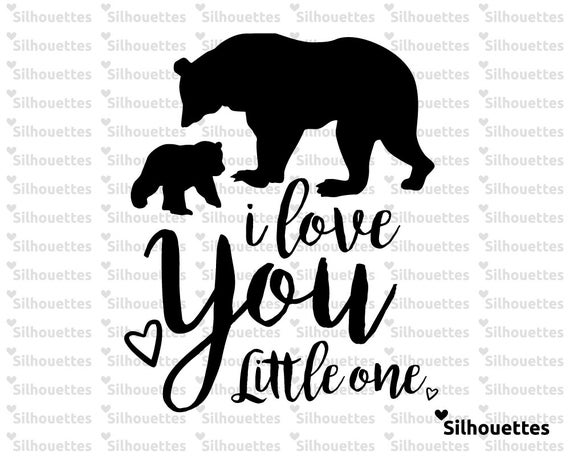 Download Love you Little one bear silhouette svg dxf eps jpg