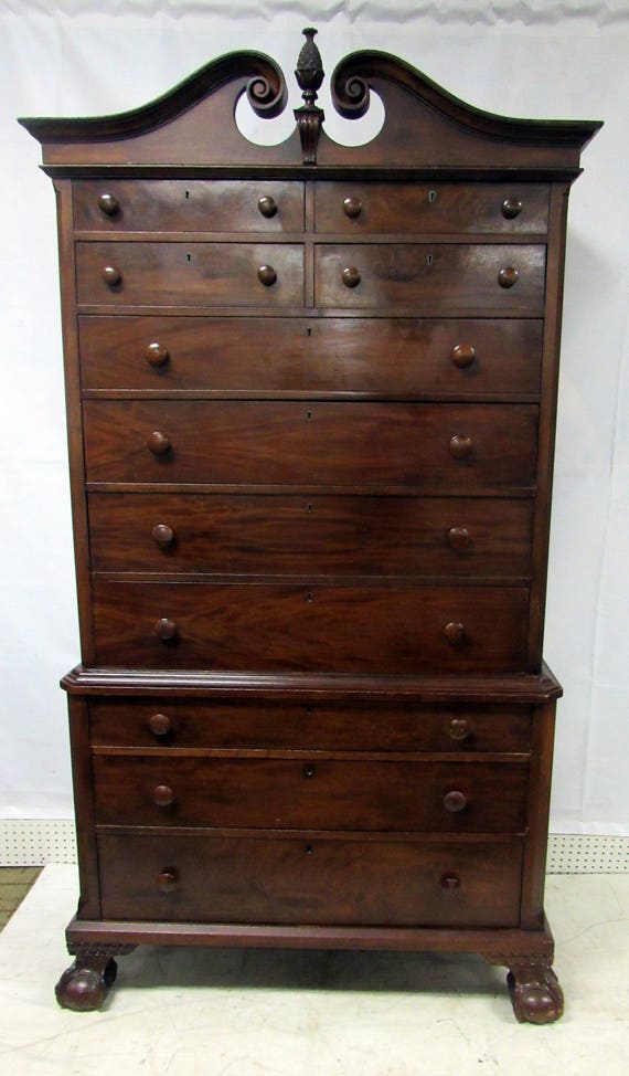 Walnut Highboy Dresser - 7.5 feet tall!