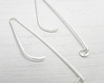 Sterling Silver Ear Wires One Pair Jewelry Supply Music Note French Hook Ear Wire Sterling Silver Handmade USA