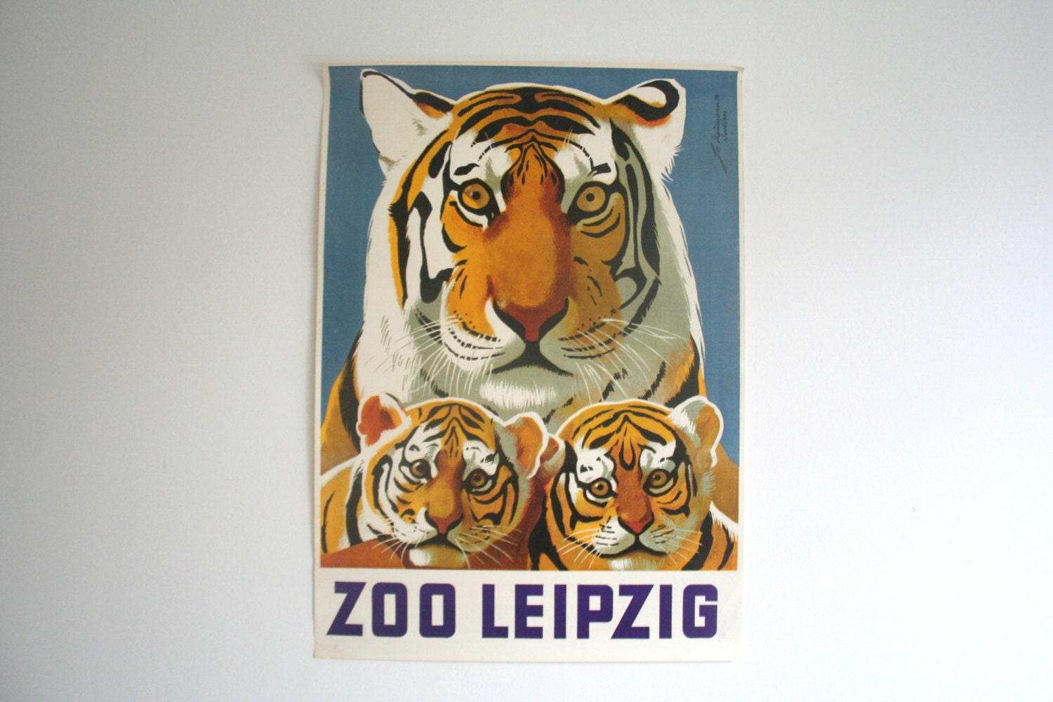 Original Zoo Advertising Poster Leipzig GDR/East Germany