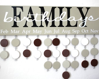 Family Birthday Board Custom Wood Sign - Family Celebrations Board - Family Birthday Calendar Custom Wooden Sign - BDB