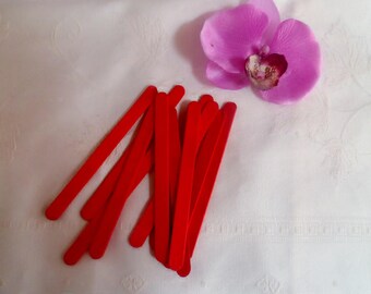 set of 25 sticks, sticks, sticks to ice red size 11.5 cm by 1 cm hobby child