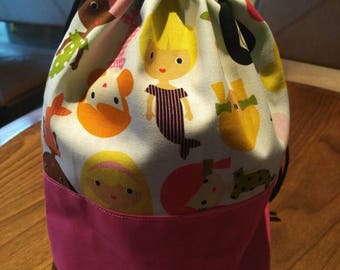 Drawstring Knitting Project Bag - Mermaid