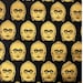 Star Wars VII Metallic Gold C3PO Fabric on Black Cotton - BTY