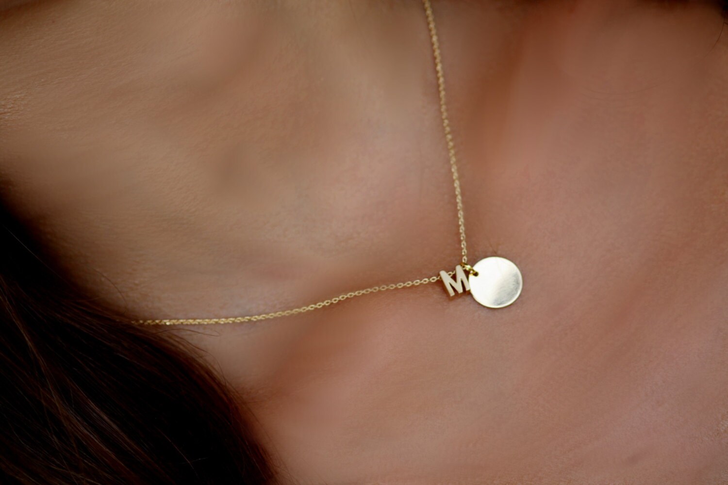 personalaized letter necklace 14k gold necklace initial 2 letter initial necklace