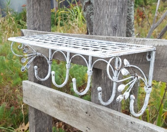 Rustic Metal Shelf / Bathroom Shelf / Metal Wall Shelf / Shabby Chic Metal Shelf / Jewelry Organizer / Jewelry Rack / Coat Rack / Towel Rack