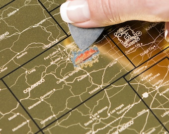 Scratch Off Map USA - Places We've Been Map - The Only United States Map Printed on Flexible Plastic - FREE SHIPPING