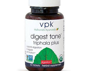 Organic Digest Tone (Triphala Plus) | 60 Herbal Tablets | Premium Triphala with Cabbage Rose | Balancing Formula for Elimination & Digestion