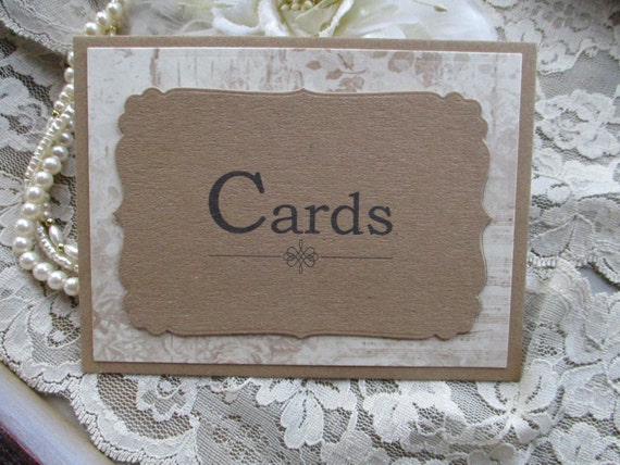 Items similar to Wedding Cards Sign Handmade Wedding Post