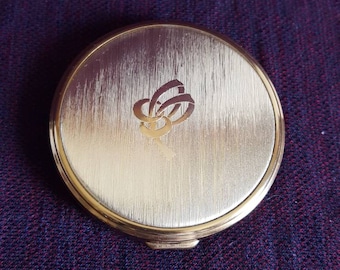 Vintage MASCOT Powder Compact, Empty, Unused, Goldtone