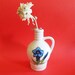 Little German Vintage White Porcelain Flower Vase with Enzian, Bavarian Rustic Folk Art Home Decor