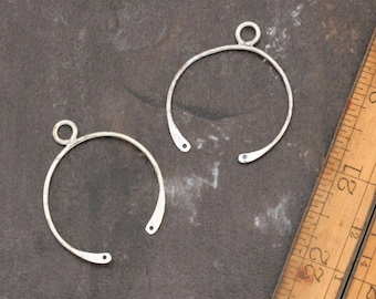 Vintage aluminum earring components. Really unusual. Silver earrings. OOAK jewelry findings. Beadwork, Jewelry making, Jewelry supply.