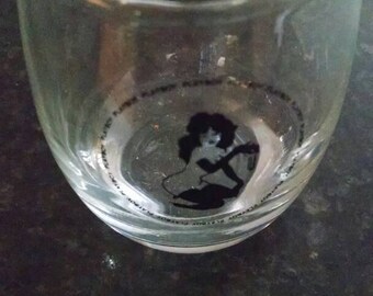 Vintage Playboy club glass with bunny and key