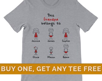 Grandpa Shirt with Grandkids Names, Personalized Grandpa Shirt, Personalized Grandpa Gift, Grandpa Gift, Grandfather T Shirts, Grandpa Shirt
