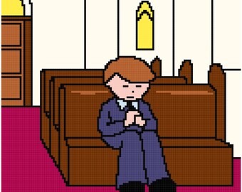 Prayers 6x5 inch cross stitch pattern