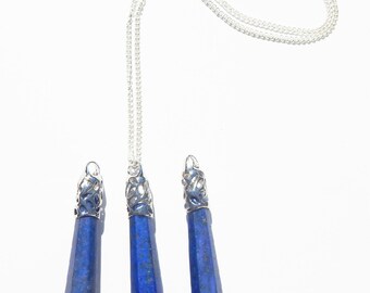 Lapis Lazuli Necklace, Lapis Lazuli Pendant, Lapis Lazuli Crystal Necklace, Crystal Necklace, Lapis Lazuli Pendulum, Lapis Necklace, Lapis