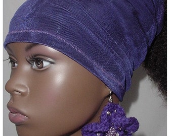 Natural Hair Accessories-Headband-Tube-Dreadlocks-Headwrap - Head Wrap - Locs-Purple