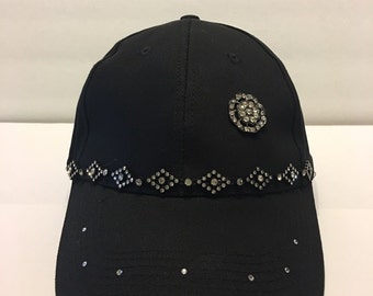 Bling Sparkle Embellished Black Hat