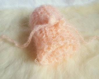 Mohair mini blanket and tieback set. Ready to post. Photography newborn prop