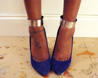 Solid Silver-Tone Ankle Cuffs