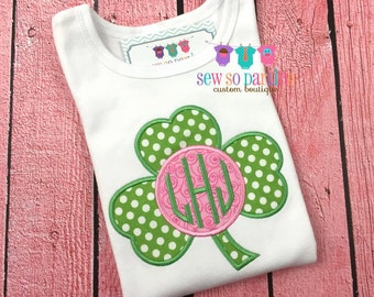Baby Girl St Patricks Day Shirt - St Patricks Day monogram Outfit - St Patricks Day shirt - Baby Girl Shamrock Shirt