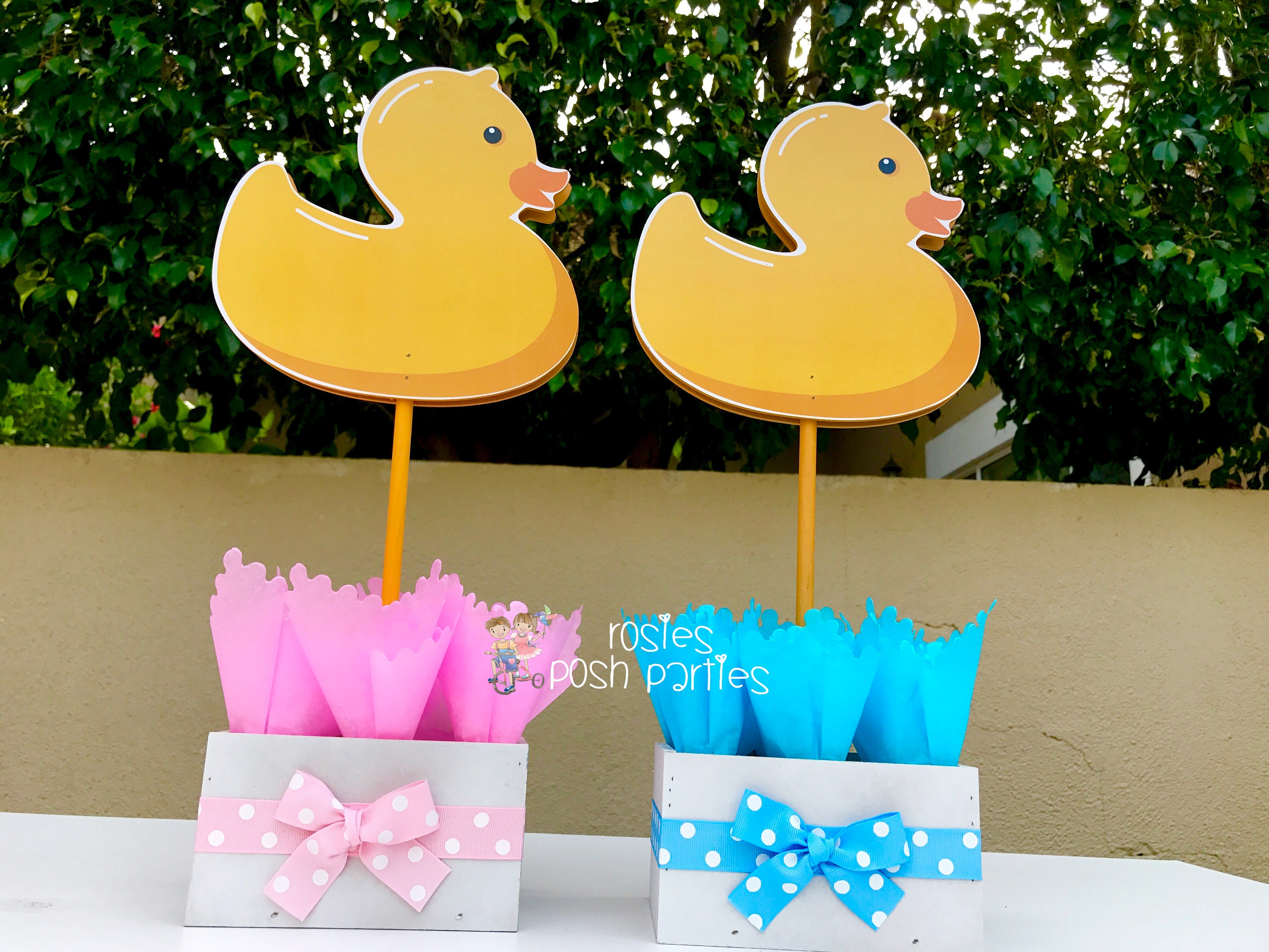 Rubber Ducky Baby Shower Centerpiece Decoration Pink Rubber