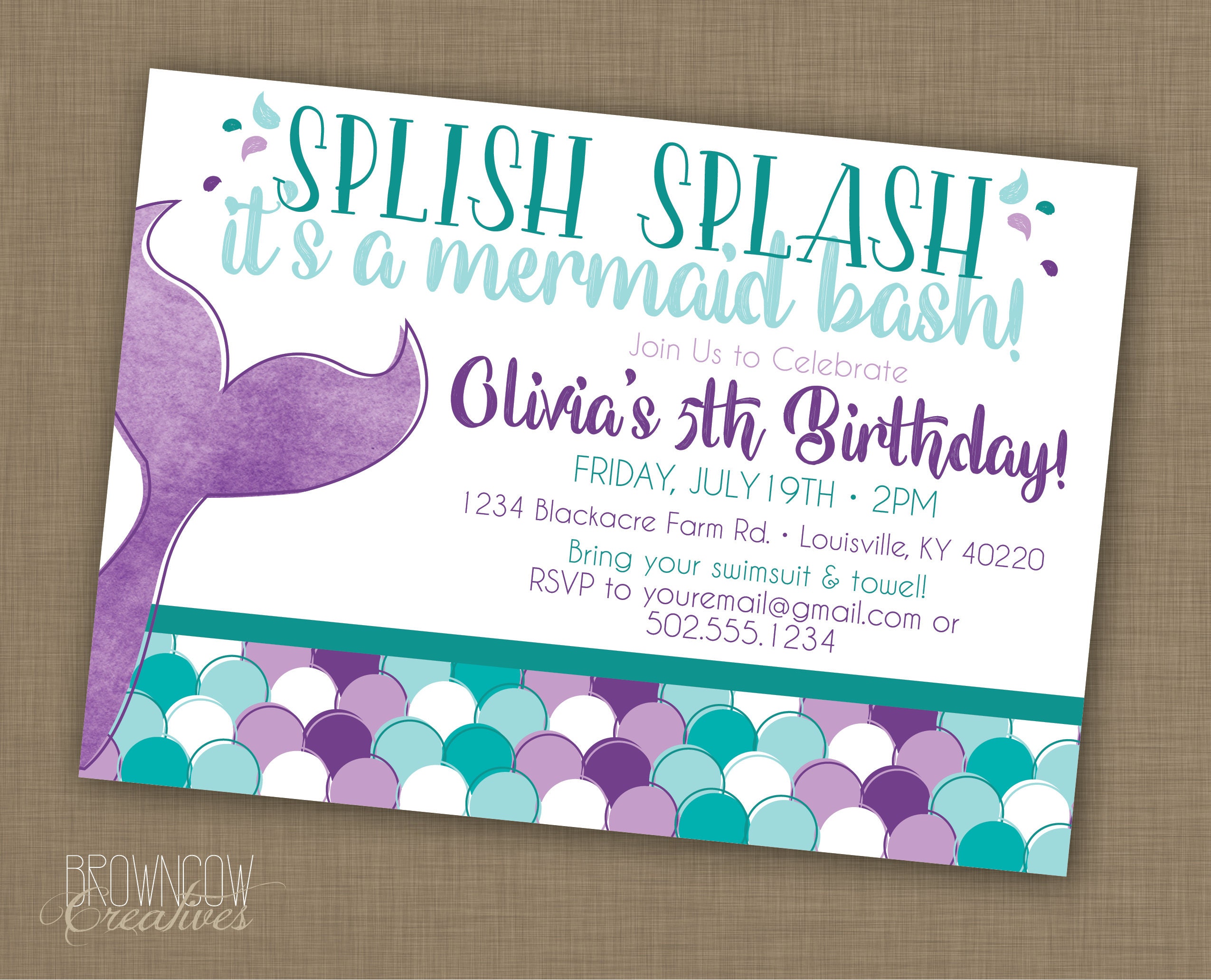 Mermaid Birthday Party Invitations 5