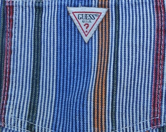 Vintage USA GUESS Pin Striped Shorts Cotton Traditional 5 Pockets Youth age 6 years Waist: 23"