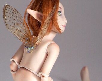 porcelain bjd fairy, 6 inch tall miniature artdoll, little minion doll by lady meow