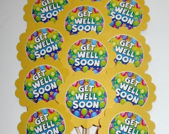 Get Well Cupcake Toppers/party Picks Item #1721
