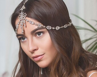 Silver Bohemian Headpiece, Wedding Hair Accessories, Bridal Headpiece, Boho Headpiece, indian headpiece, Bridal Hair Accessories, H240-S